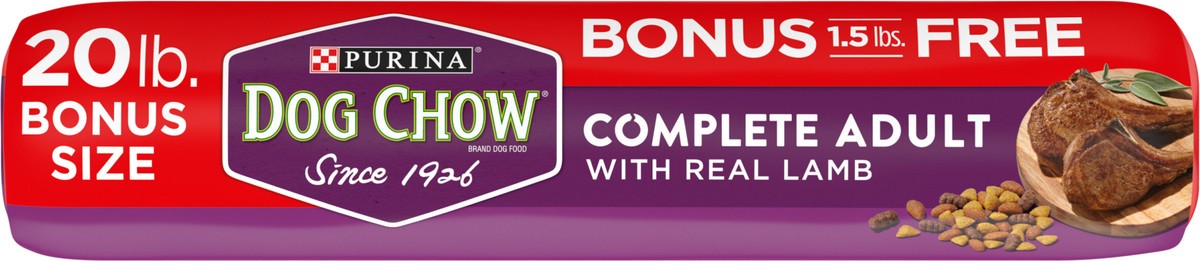 slide 3 of 9, Purina Dog Chow Complete Lamb Bonus Bag, 20 lb