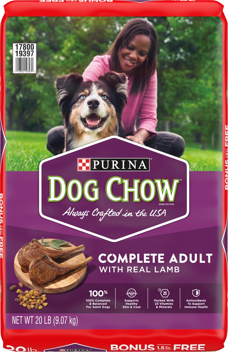 slide 6 of 9, Purina Dog Chow Complete Lamb Bonus Bag, 20 lb