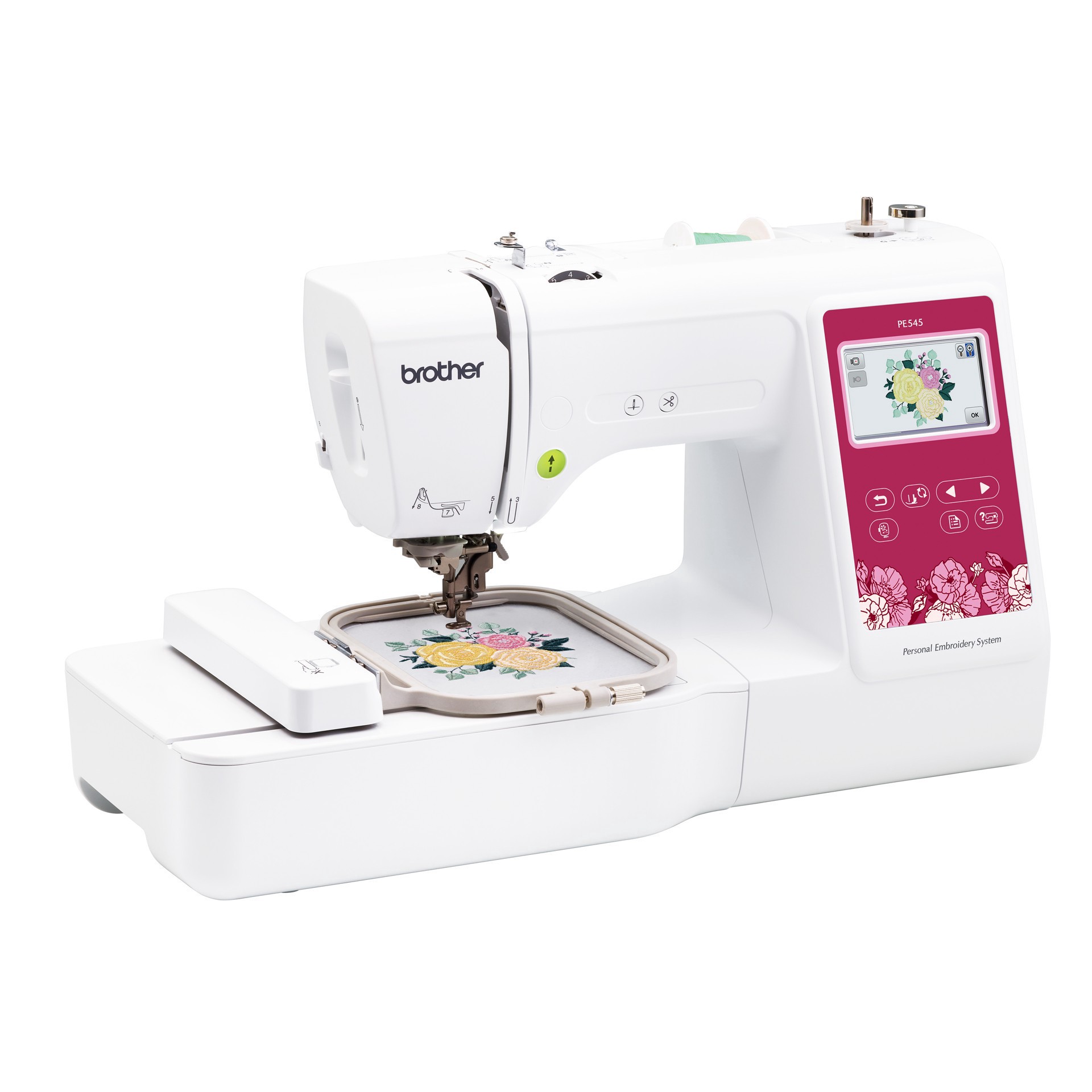 slide 4 of 4, Brother Pe545 Embroidery Machine, 7.75 in x 16.5 in x 12 in