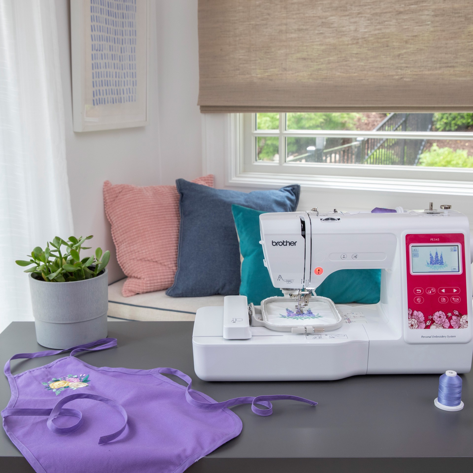 slide 2 of 4, Brother Pe545 Embroidery Machine, 7.75 in x 16.5 in x 12 in