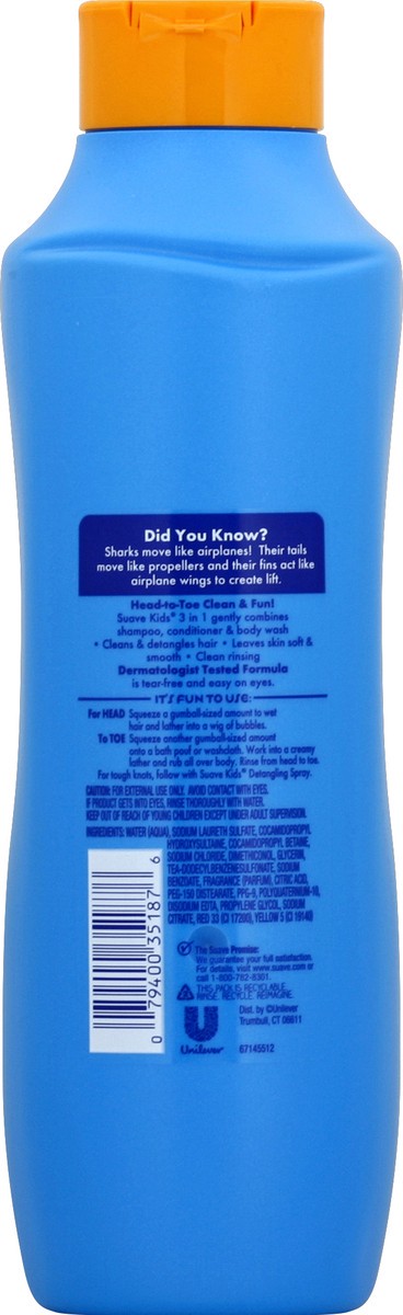 slide 6 of 6, Suave Kids Watermelon 3 in 1 Shampoo Conditioner And Body Wash, 22.5 oz