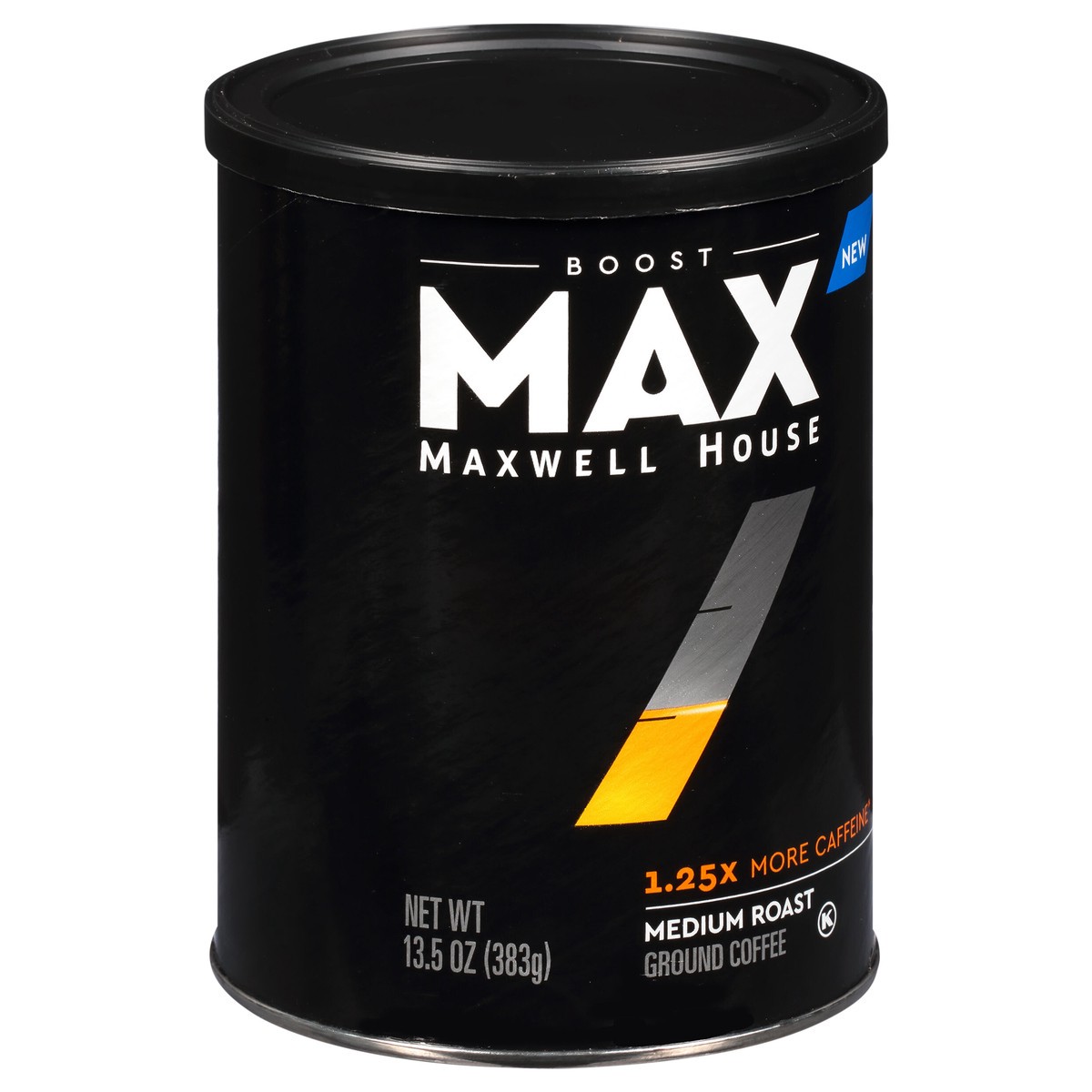 slide 4 of 12, Maxwell House Max Boost Medium Roast Ground Coffee with 1.25X More Caffeine, 13.5 oz Canister, 13.5 oz