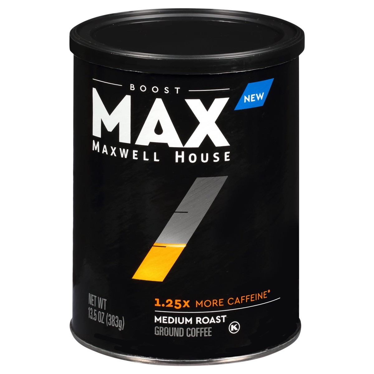 slide 10 of 12, Maxwell House Max Boost Medium Roast Ground Coffee with 1.25X More Caffeine, 13.5 oz Canister, 13.5 oz