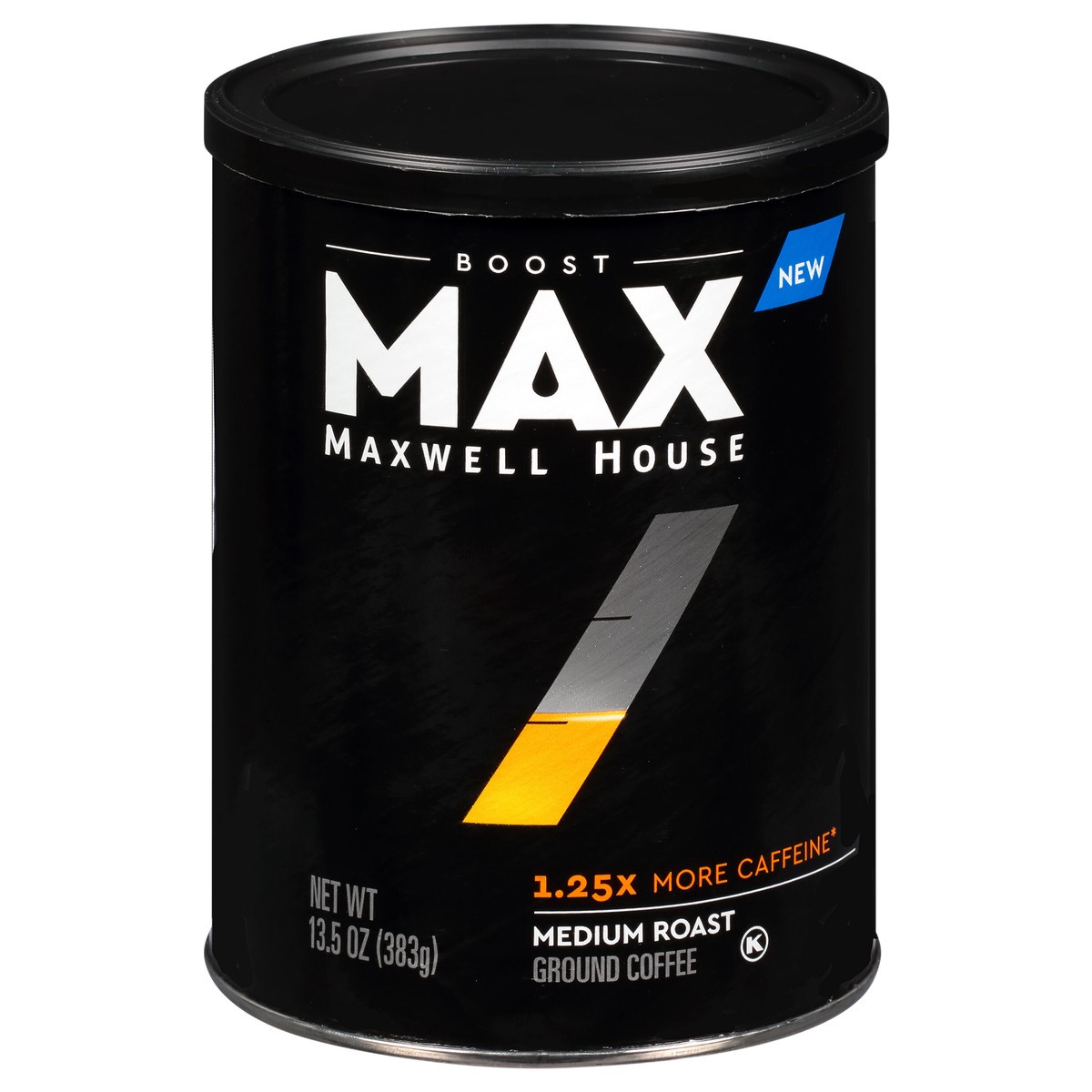 slide 7 of 12, Maxwell House Max Boost Medium Roast Ground Coffee with 1.25X More Caffeine, 13.5 oz Canister, 13.5 oz