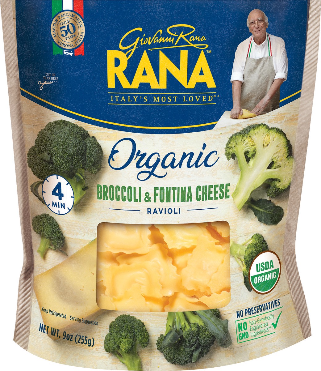 slide 2 of 9, Rana Organic Brcli&Fontina Ravioli, 9 oz