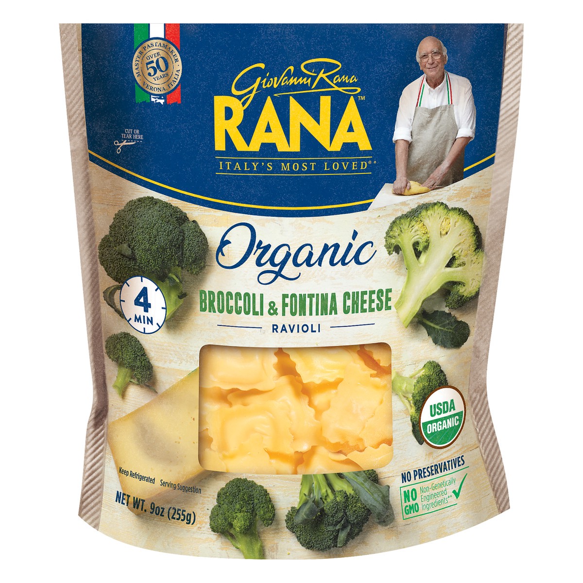slide 1 of 9, Rana Organic Brcli&Fontina Ravioli, 9 oz