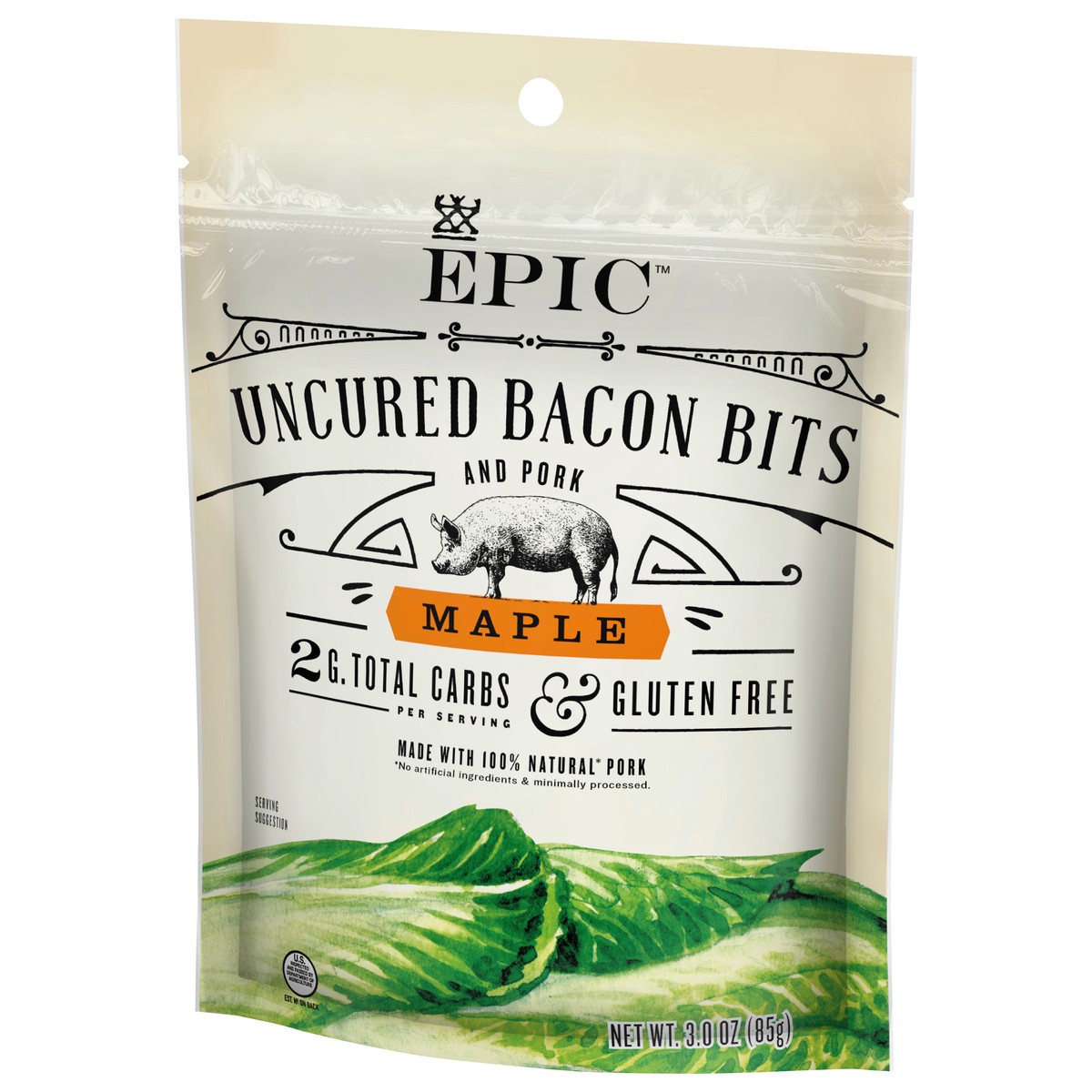 slide 2 of 13, EPIC Maple Uncured Bacon Bits, 3oz, 3 oz