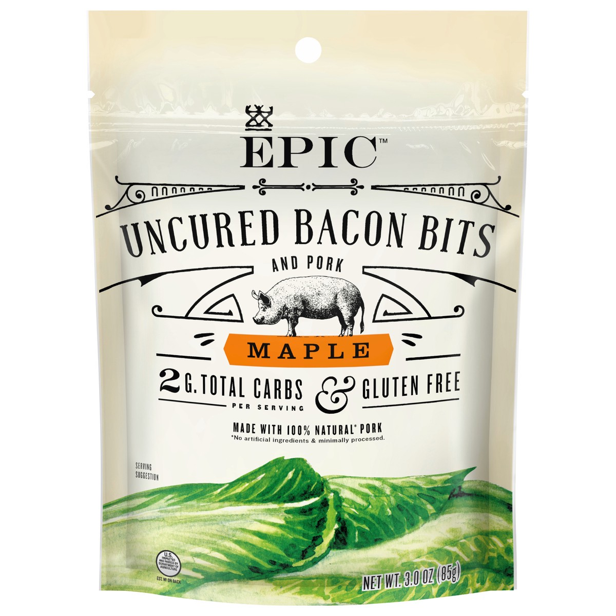 slide 1 of 13, EPIC Maple Uncured Bacon Bits, 3oz, 3 oz