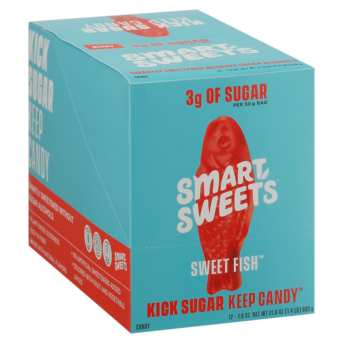 slide 9 of 9, SmartSweets Sweet Fish Berry Candy 12 - 1.8 oz Bags, 12 ct