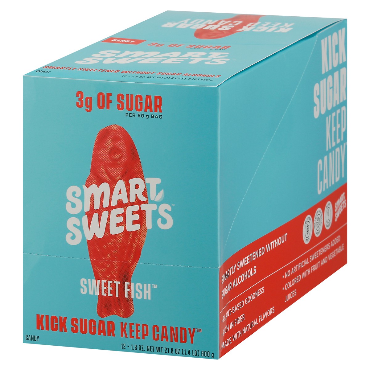 slide 2 of 9, SmartSweets Sweet Fish Berry Candy 12 - 1.8 oz Bags, 12 ct