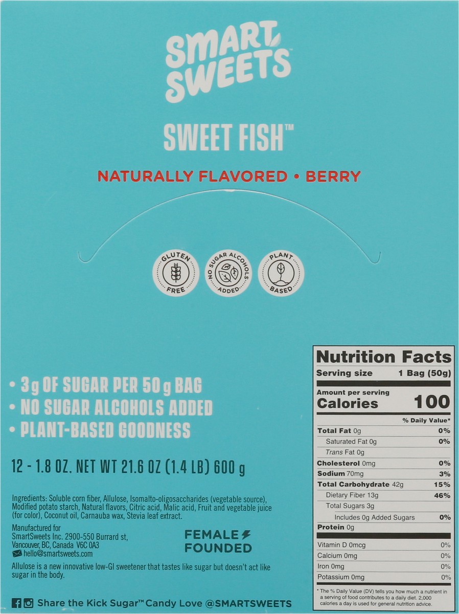 slide 7 of 9, SmartSweets Sweet Fish Berry Candy 12 - 1.8 oz Bags, 12 ct