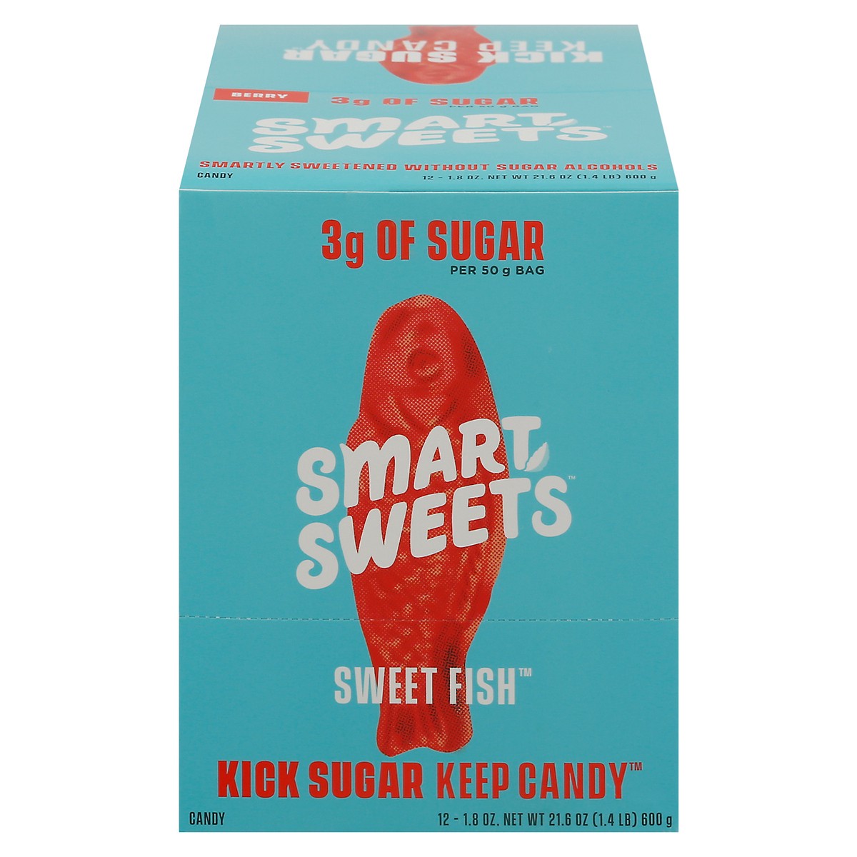 slide 1 of 9, SmartSweets Sweet Fish Berry Candy 12 - 1.8 oz Bags, 12 ct