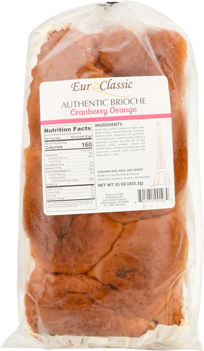 slide 6 of 15, Euro Classic Authentic Cranberry Orange Brioche 15 oz, 15 oz