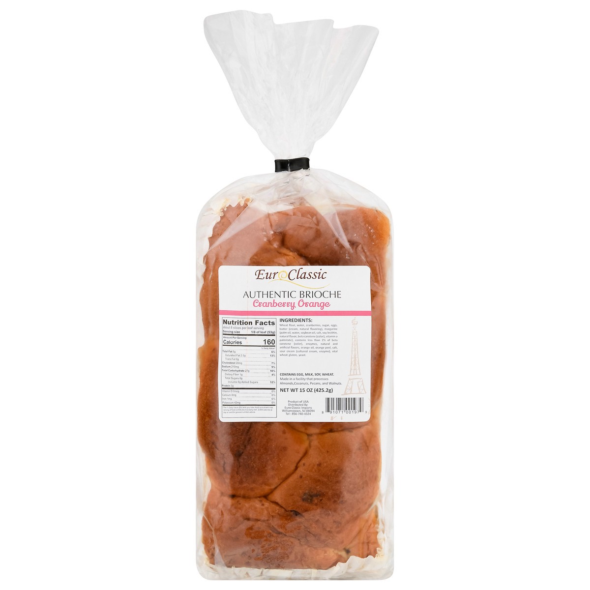 slide 5 of 15, Euro Classic Authentic Cranberry Orange Brioche 15 oz, 15 oz