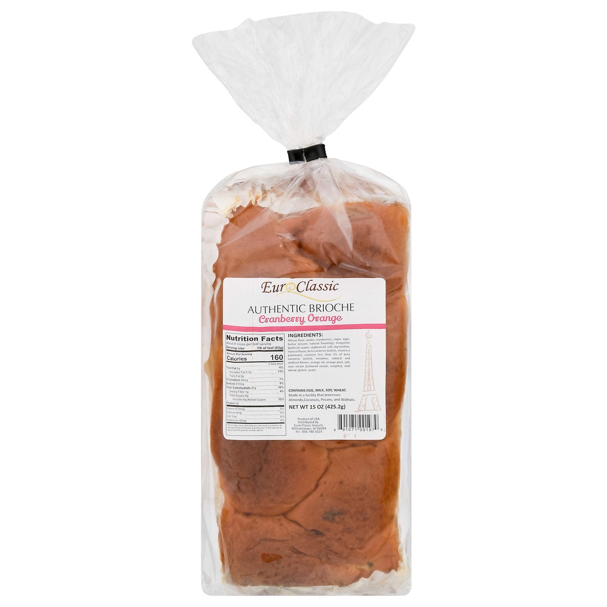 slide 1 of 15, Euro Classic Authentic Cranberry Orange Brioche 15 oz, 15 oz