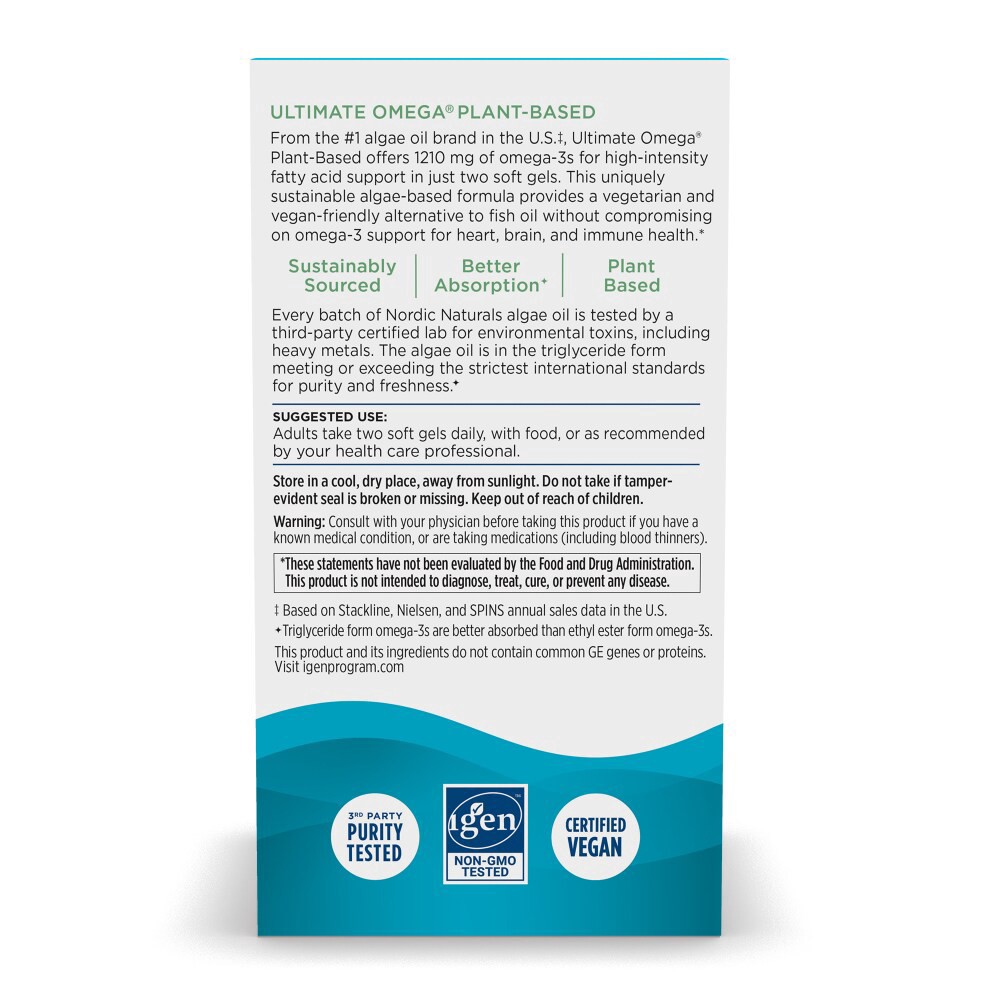 slide 5 of 5, Nordic Naturals® Ultimate Omega® Algae Soft Gels, 60 ct