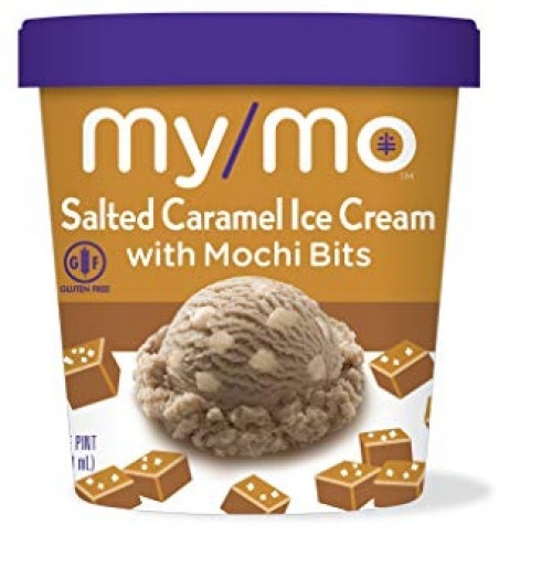 slide 1 of 1, My/Mo Salted Caramel Ice Cream with Mochi Bits, 16 oz