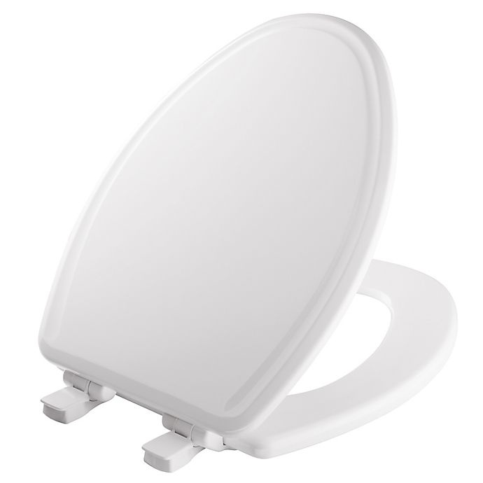 slide 2 of 2, Mayfair Elongated Molded Wood Whisper Close Toilet Seat - White, 1 ct