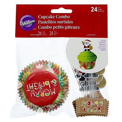 slide 1 of 1, Wilton Merry & Bright Bake Cup Liners Combo Kit, 24 ct