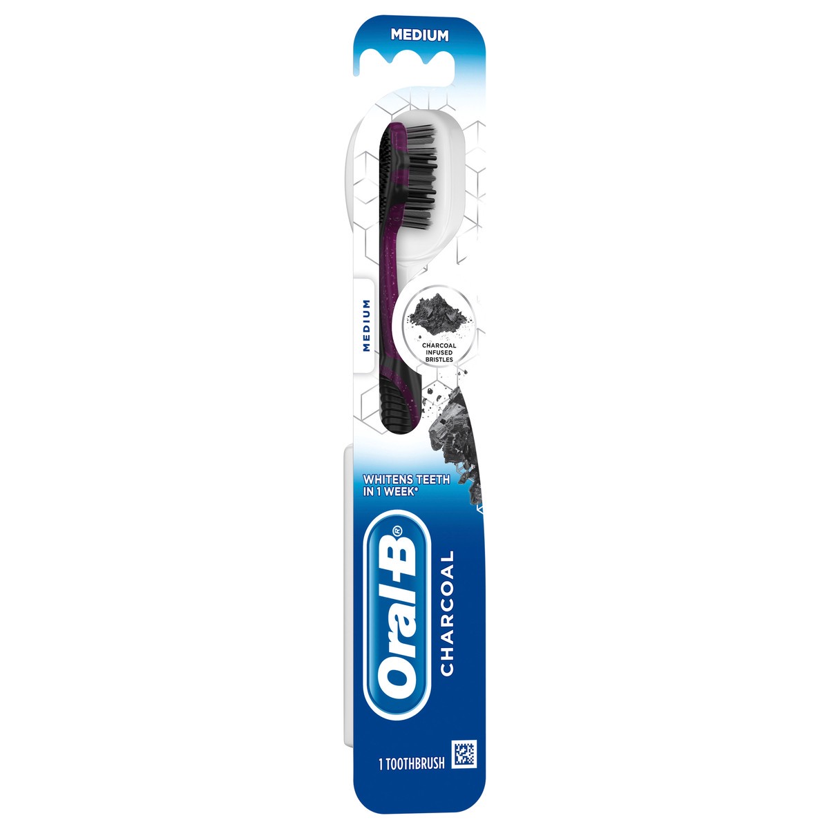 slide 3 of 5, Oral-B Charcoal Toothbrush, Medium, 1 Count, 1 ct