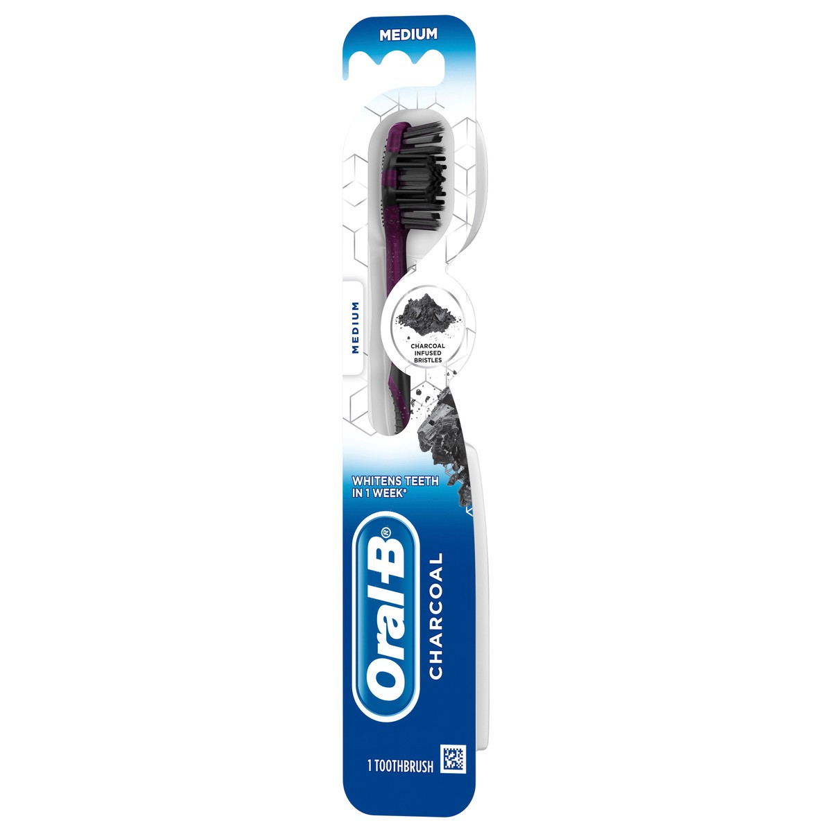 slide 4 of 5, Oral-B Charcoal Toothbrush, Medium, 1 Count, 1 ct