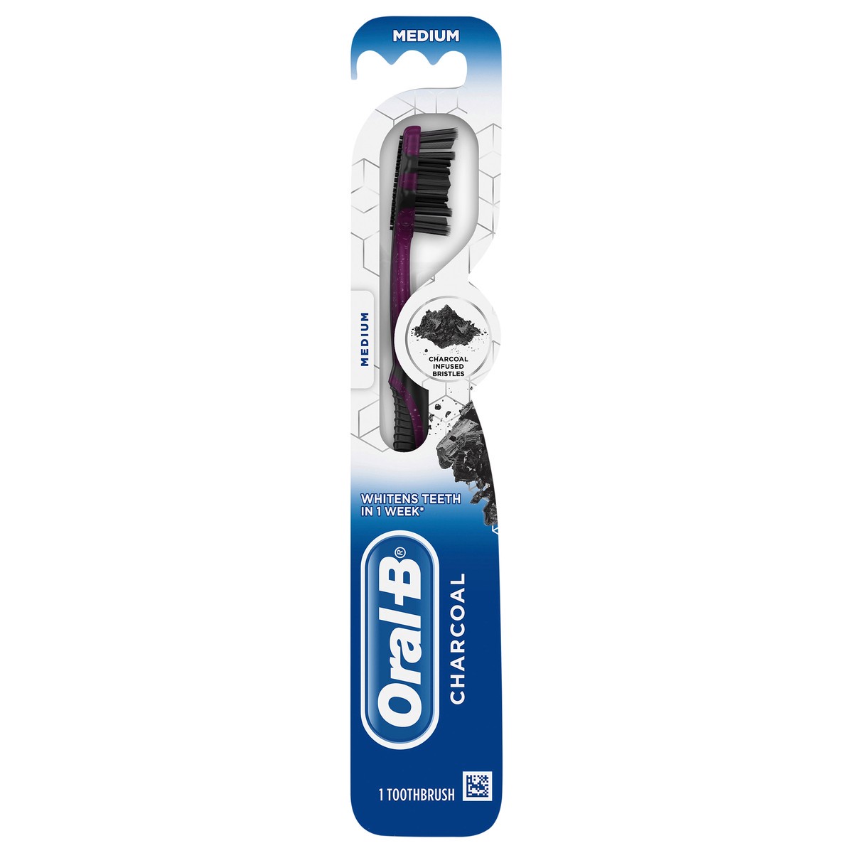 slide 1 of 5, Oral-B Charcoal Toothbrush, Medium, 1 Count, 1 ct