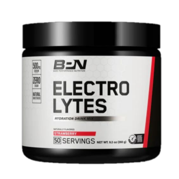 slide 1 of 1, Bare Performance Nutrition Electrolytes Strawberry 50 Srv, 9.2 oz