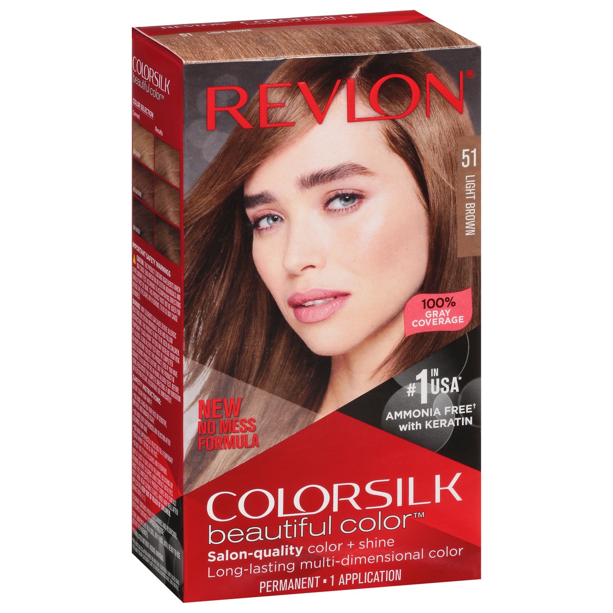 slide 4 of 9, Revlon Colorsilk 51 Light Brown Vegan Keratin Permanent Hair Color 1 Each, 1 ct
