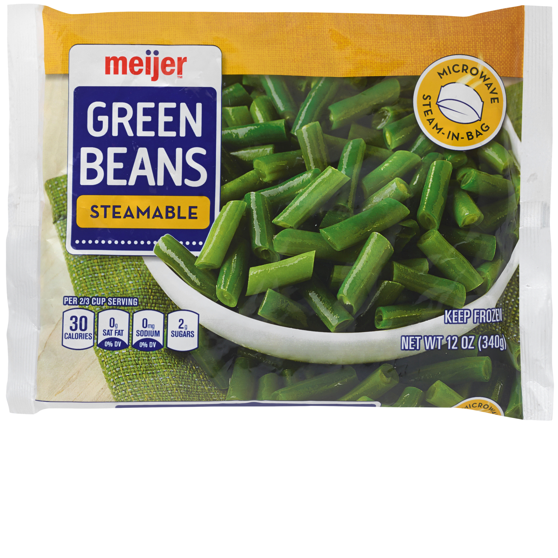 slide 1 of 1, Meijer Steamable Green Beans, 12 oz