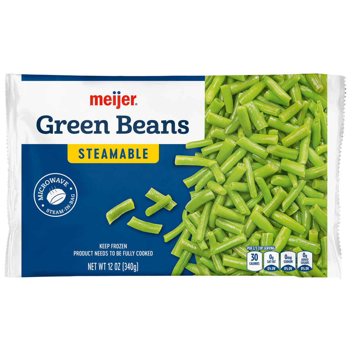 slide 1 of 1, Meijer Steamable Cut Green Beans, 12 oz