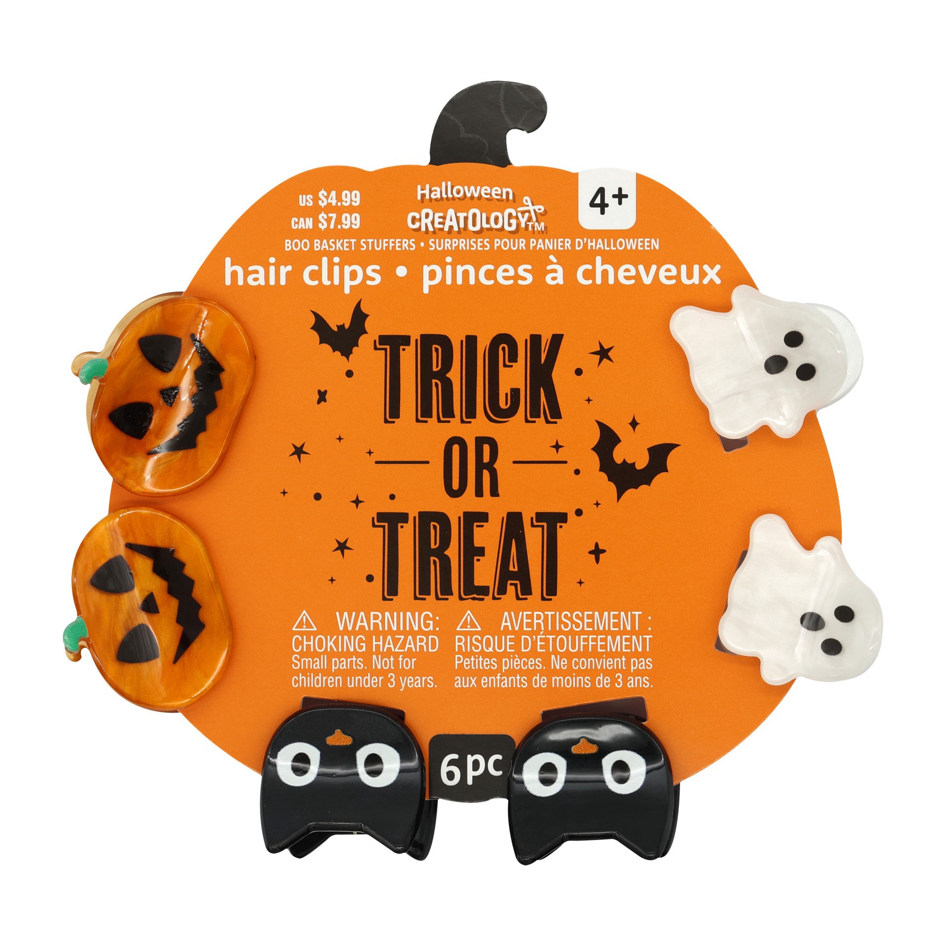 slide 4 of 4, Trick-Or-Treat Mini Hair Clips By Creatology, 5.12 in x 5.12 in x 1.1 in