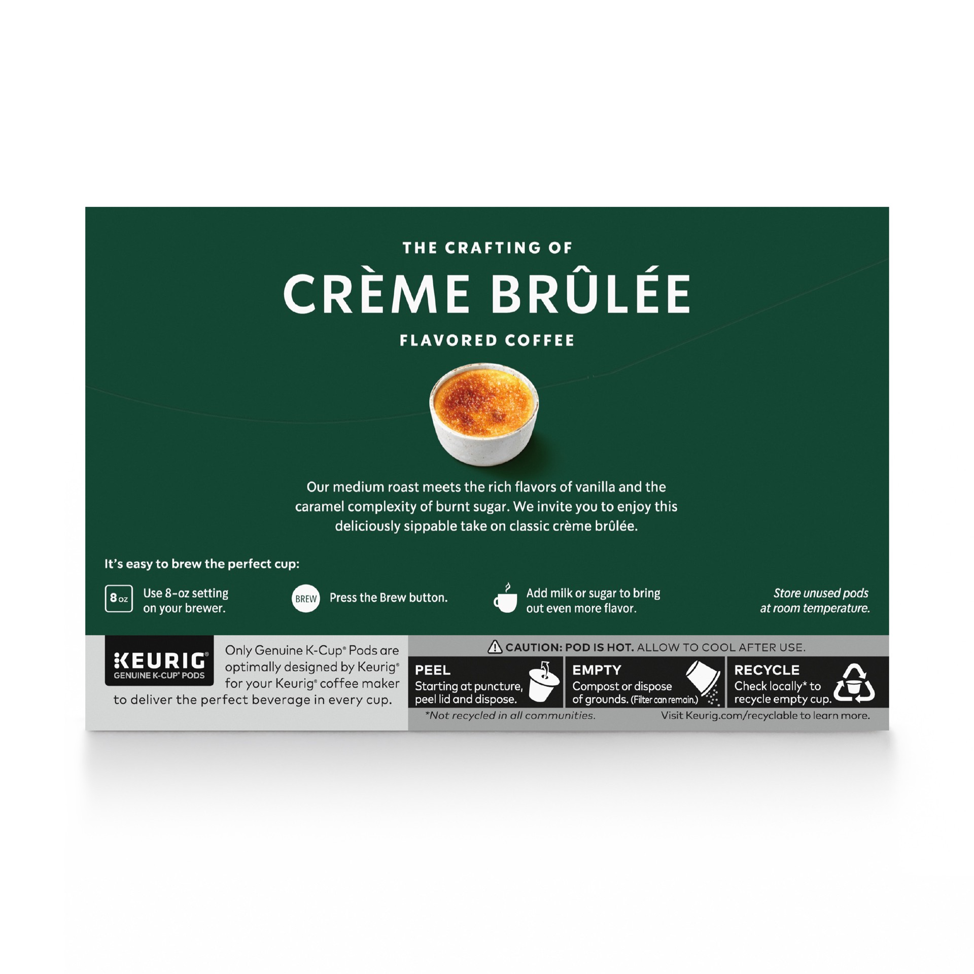 slide 3 of 5, Starbucks K-Cup Coffee Pods—Crème Brûlée Flavored Coffee—Naturally Flavored—100% Arabica—1 box (10 pods), 10 ct