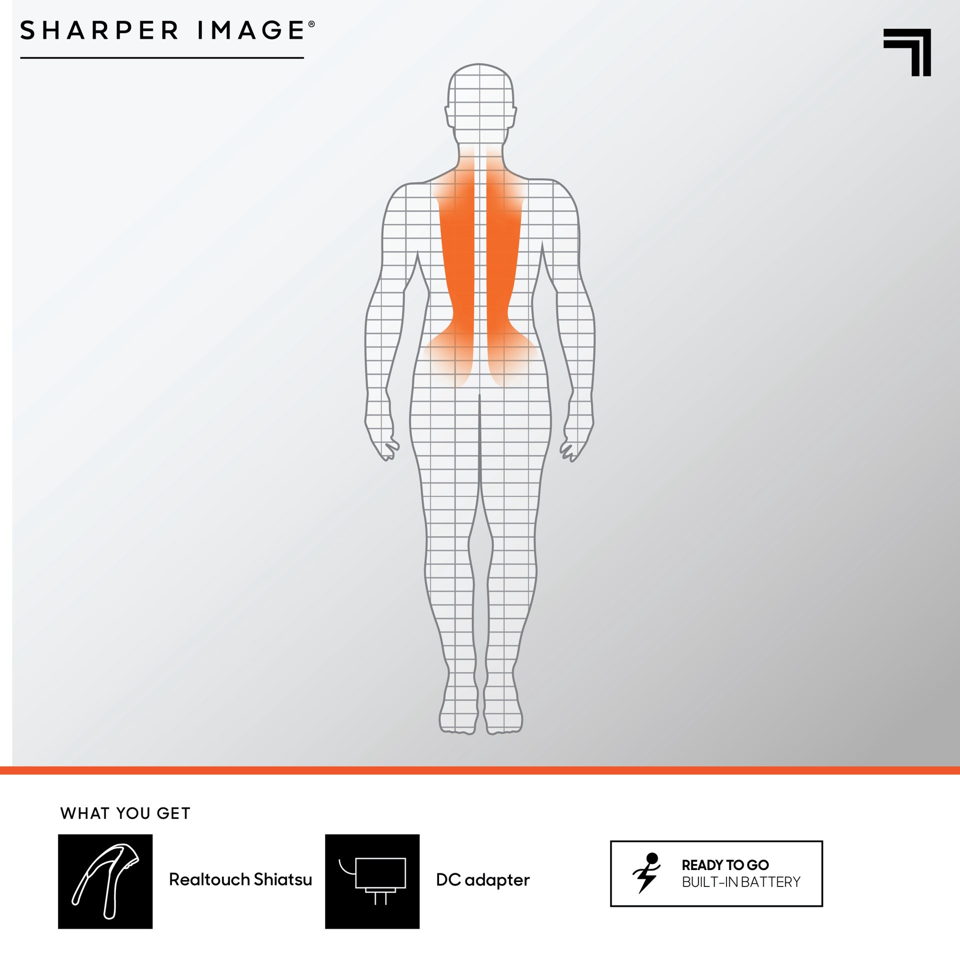 slide 5 of 7, Sharper Image RealTouch™ Shiatsu Massager, Warming Heat Soothes Sore Muscles, Nodes Feel Like Real Hands, Wireless & Rechargeable - Best Massager for Neck Back Shoulders Feet Legs w/ 6 Massage Heads, 1 ct