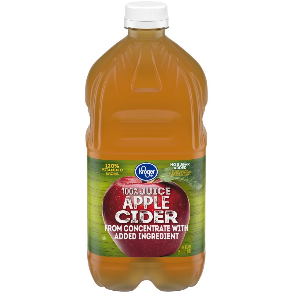 slide 2 of 3, Kroger 100% Apple Cider From Concentrate Juice No Sugar Added Bottle - 64 fl oz, 64 fl oz