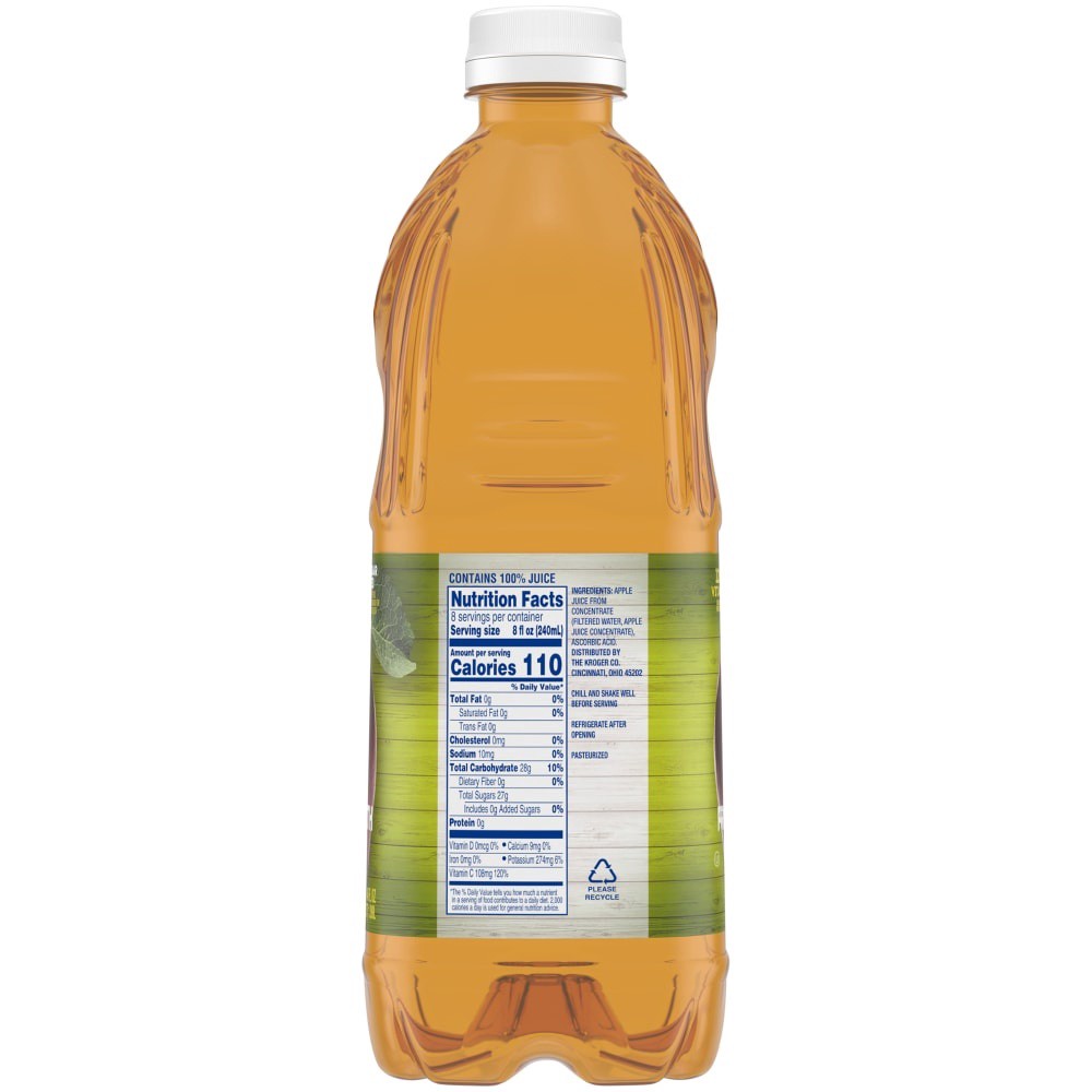 slide 3 of 3, Kroger 100% Apple Cider From Concentrate Juice No Sugar Added Bottle - 64 fl oz, 64 fl oz