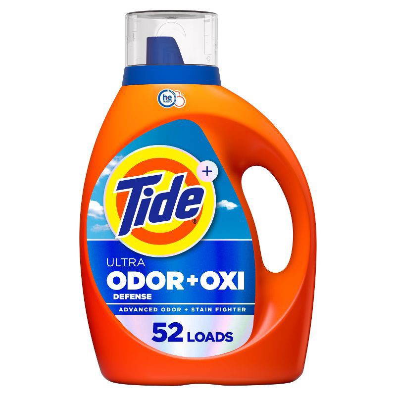 slide 1 of 8, Tide Ultra Odor Defense Plus Oxi Liquid Laundry Detergent, 52 Loads, 2.28 qt
