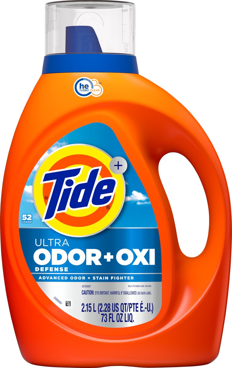 slide 4 of 8, Tide Ultra Odor Defense Plus Oxi Liquid Laundry Detergent, 52 Loads, 2.28 qt