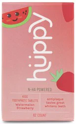 Huppy Watermelon Strawberry Kids Toothpaste Tablets
