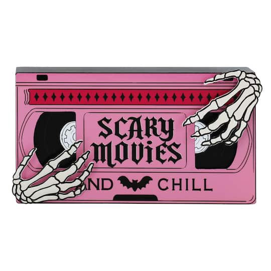 slide 1 of 4, 8" Scary Movies & Chill Block Tabletop Decor By Ashland, 8 in