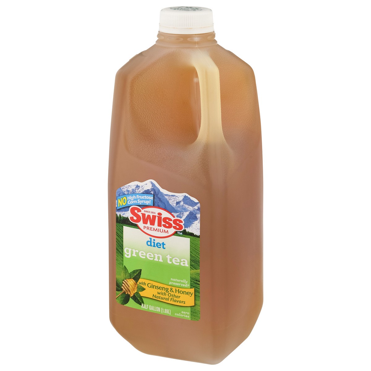 slide 8 of 13, Swiss Premium Diet Ginseng & Honey with other natural flavors. Green Tea - 1/2 gal, 1/2 gal