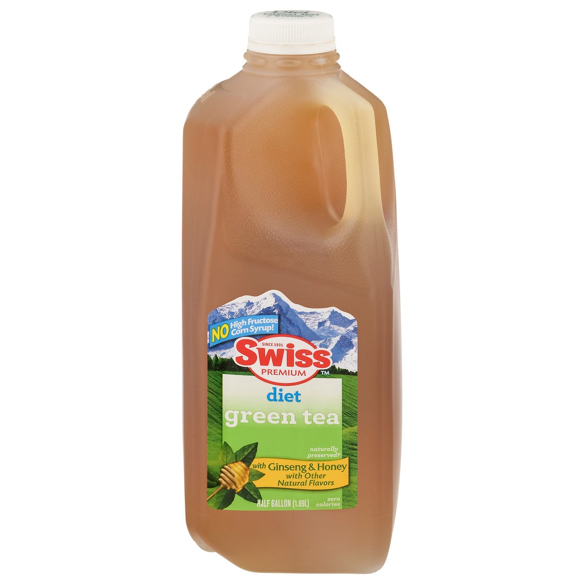 slide 1 of 13, Swiss Premium Diet Ginseng & Honey with other natural flavors. Green Tea - 1/2 gal, 1/2 gal