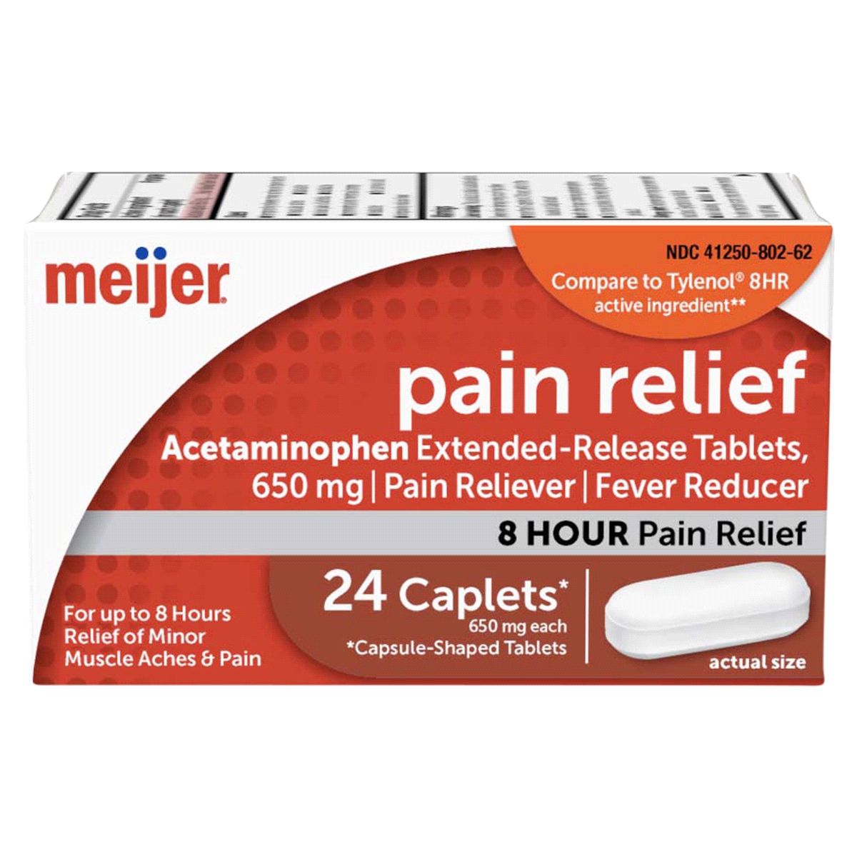 slide 1 of 3, Meijer 8 hour Muscle Aches & Pain, 650 mg, 24 ct