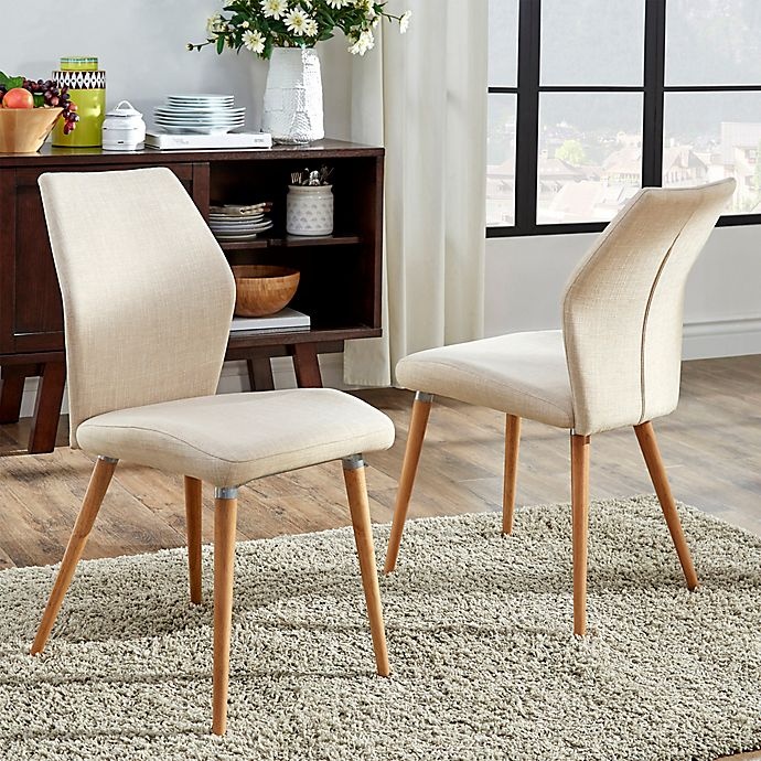 slide 4 of 4, iNSPIRE Q Soria Contoured Side Chair - Beige/Oak, 2 ct