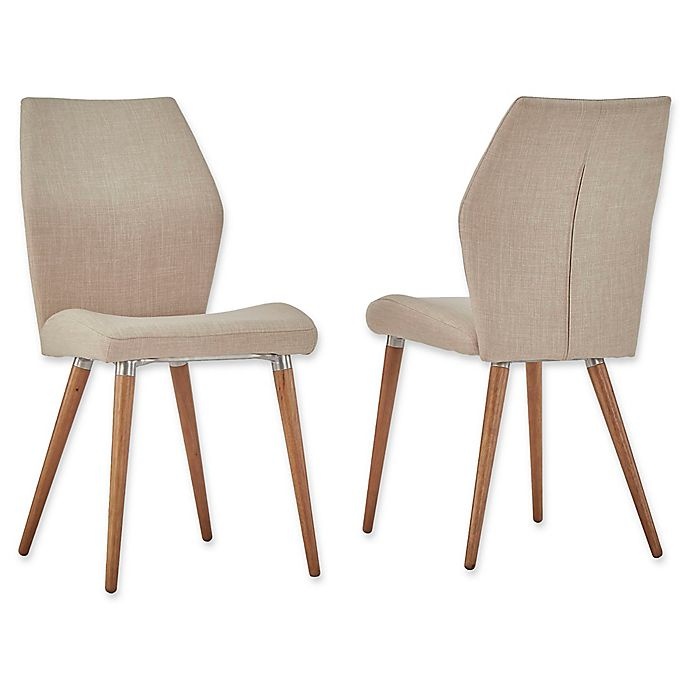 slide 1 of 4, iNSPIRE Q Soria Contoured Side Chair - Beige/Oak, 2 ct