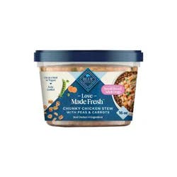 Blue Buffalo Love Made Fresh Dog Food for Small Breed Adult Dogs, Refrigerated, Chunky Chicken Stew With Carrots and Peas, Fresh Dog Food, Ready-To-Serve, 1-lb Tub