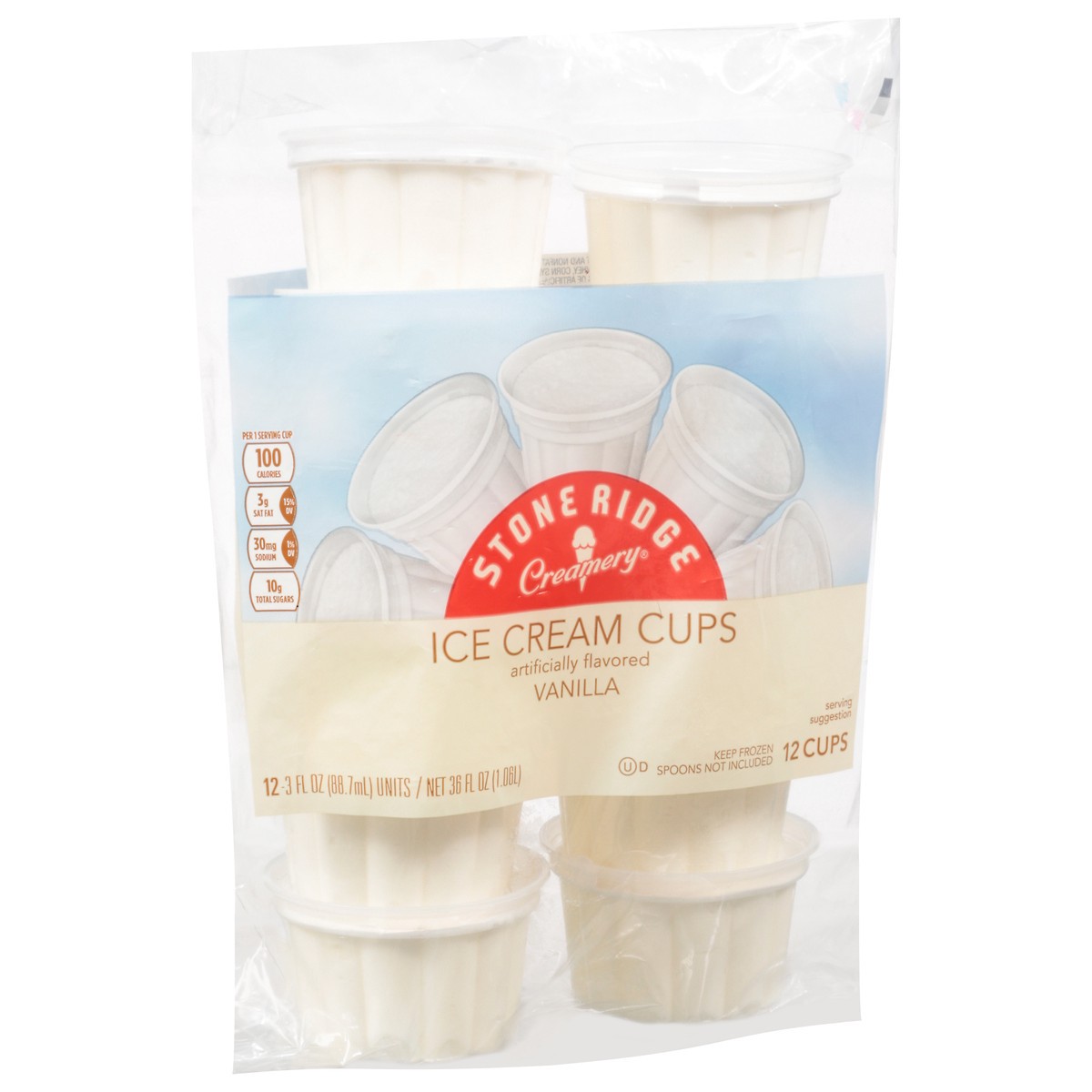 slide 9 of 9, Creamery Stone Ridge Vanilla Ice Cream Cups 12 - 3 fl oz Each, 12 ct