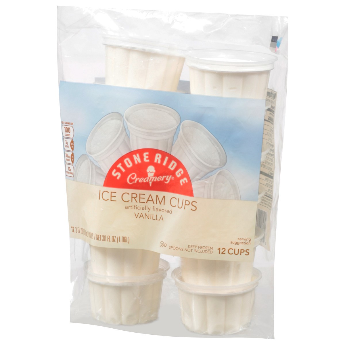slide 5 of 9, Creamery Stone Ridge Vanilla Ice Cream Cups 12 - 3 fl oz Each, 12 ct