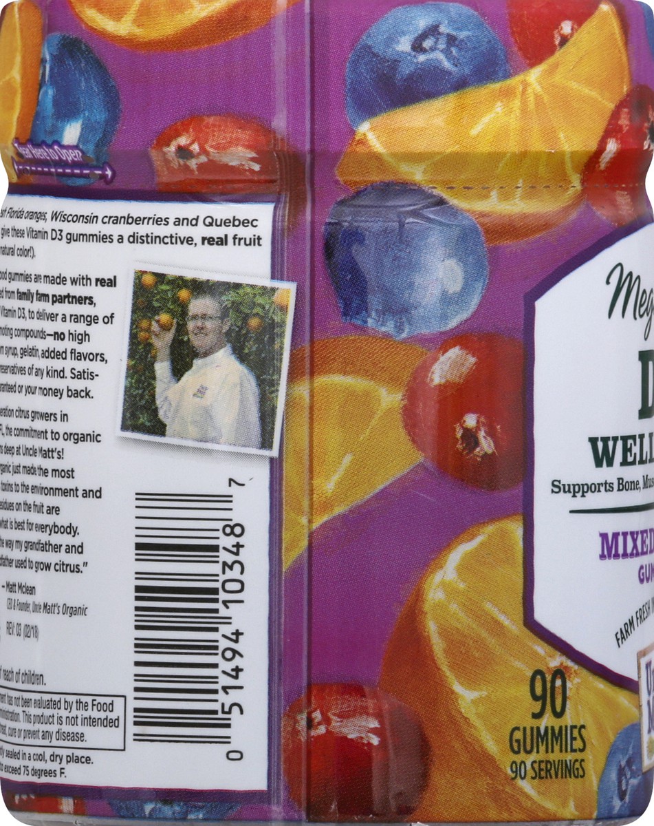 slide 3 of 6, MegaFood D3 Wellness, 1000 IU, Mixed Fruit, Gummies, 90 ct