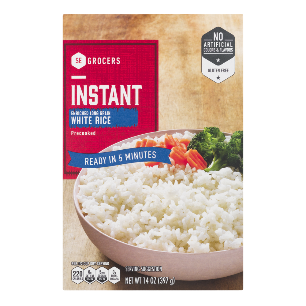 slide 1 of 1, SE Grocers Instant Rice, 14 oz