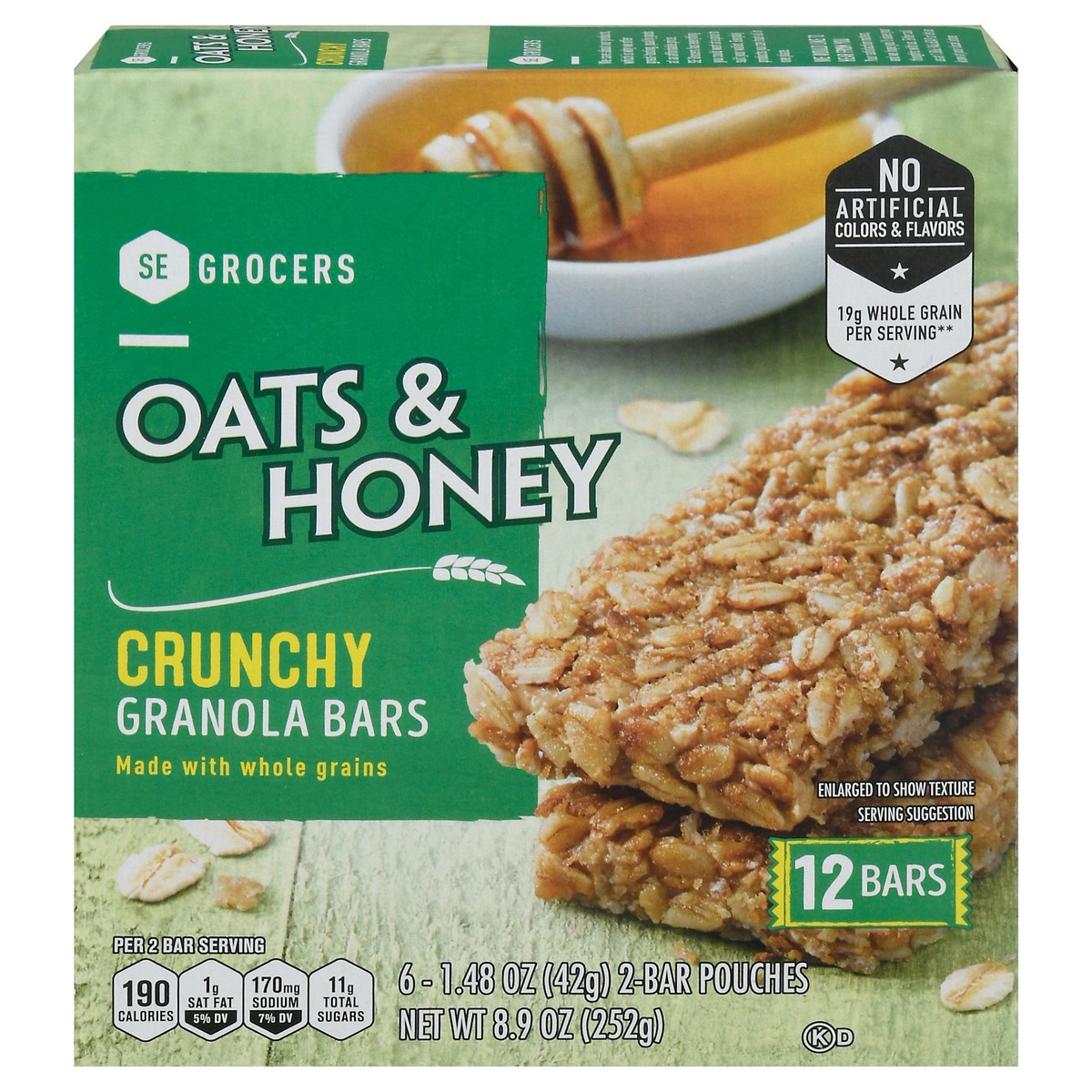 slide 4 of 4, SE Grocers Oat/Hny Gran Bar, 8.9 oz